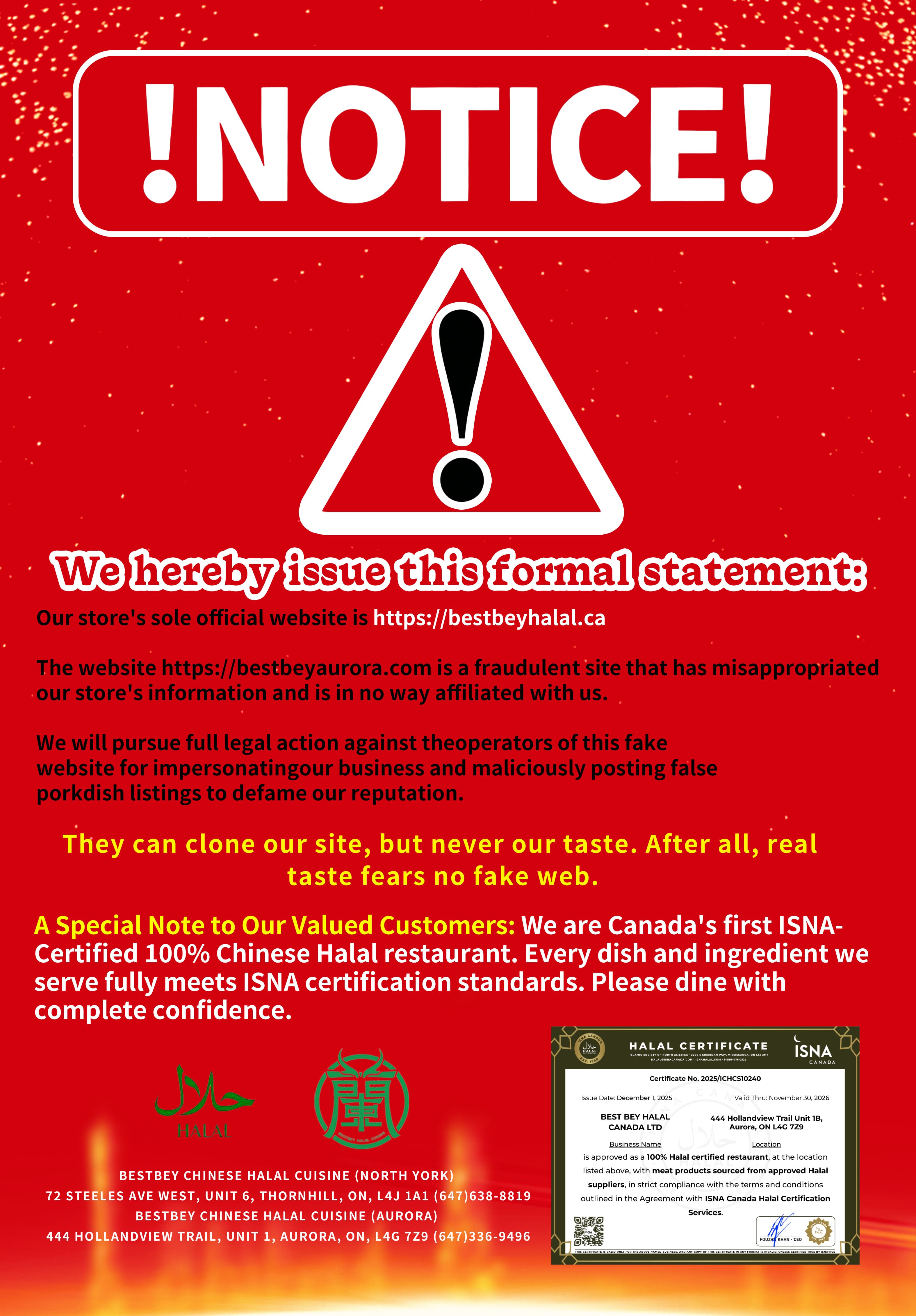 Official Website Declaration